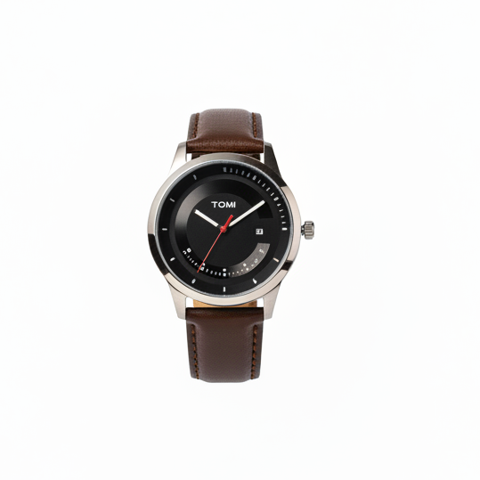 TOMI Modern Sport Watch with Leather Strap and Date Display – Timeless Aura Pakistan