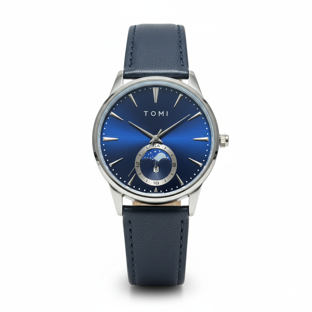 TOMI Magnet Classic – Moonphase Leather Watch