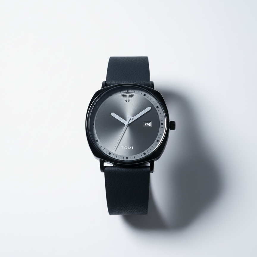 tomi date classic minimalist leather watch tla pakistan