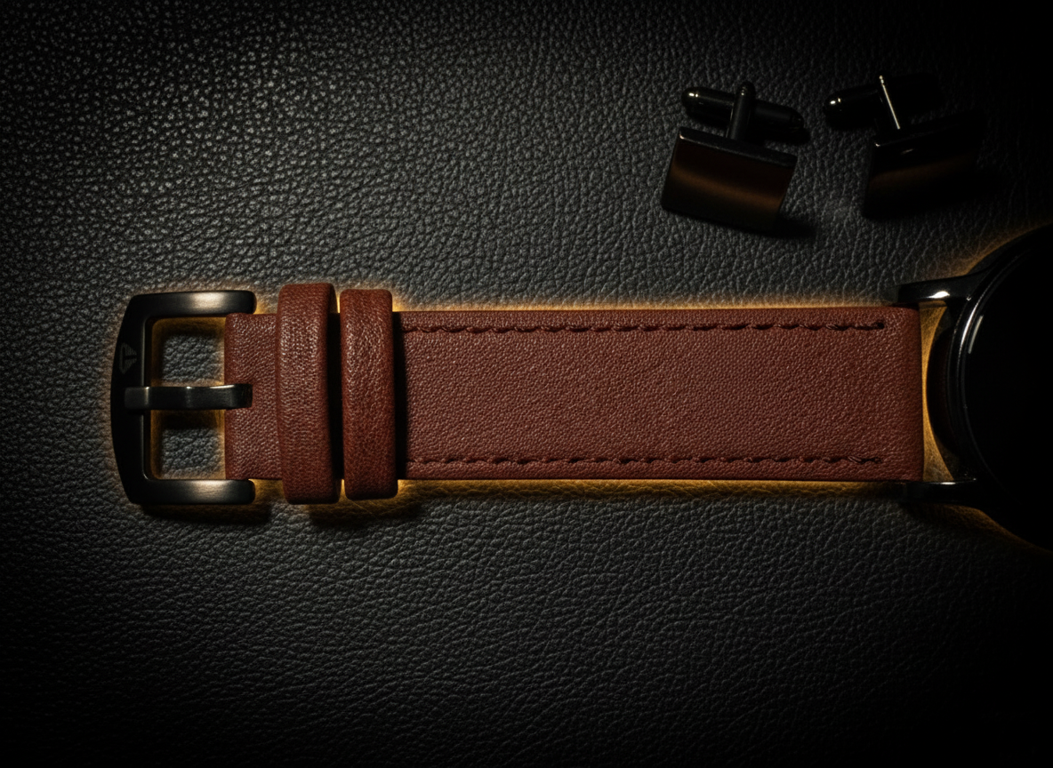 TOMI Dual Contrast Watch – Split Dial with Leather Strap | Timeless Aura Pakistan