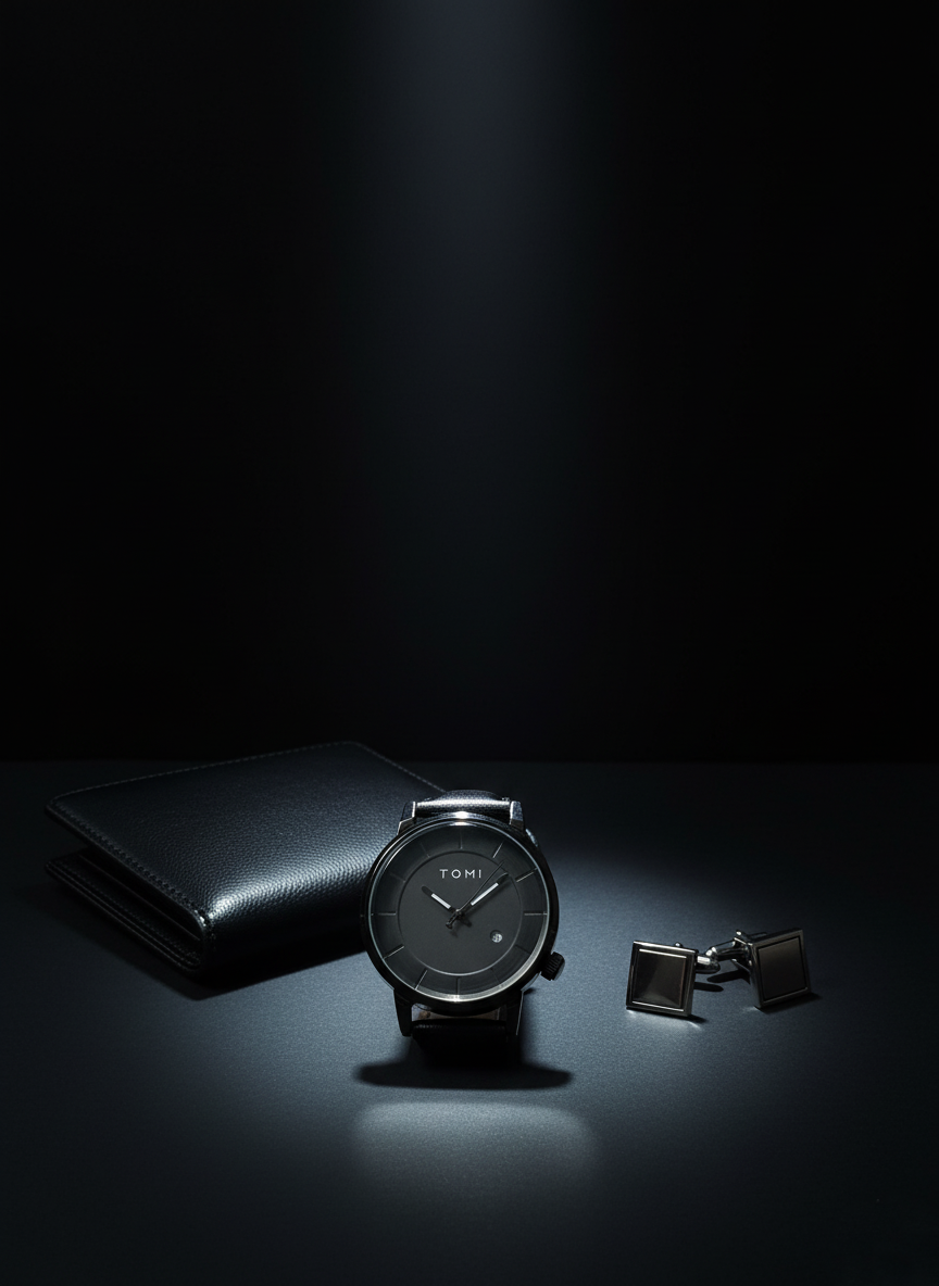 TOMI Classic Matte Watch with Leather Strap and Date Display – Timeless Aura Pakistan