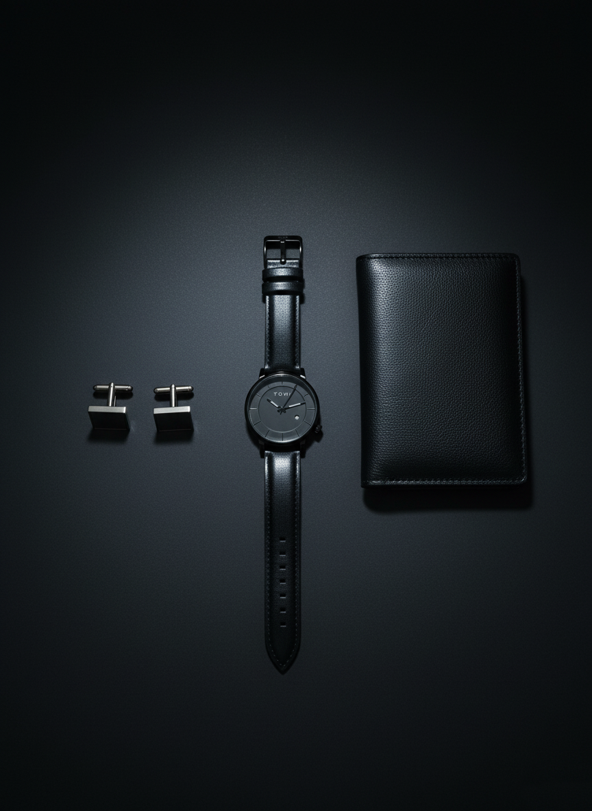 TOMI Classic Matte Watch with Leather Strap and Date Display – Timeless Aura Pakistan