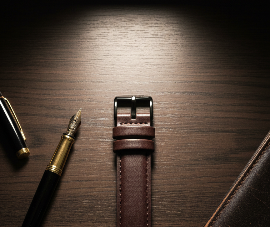 TOMI Classic Matte Watch with Leather Strap and Date Display – Timeless Aura Pakistan