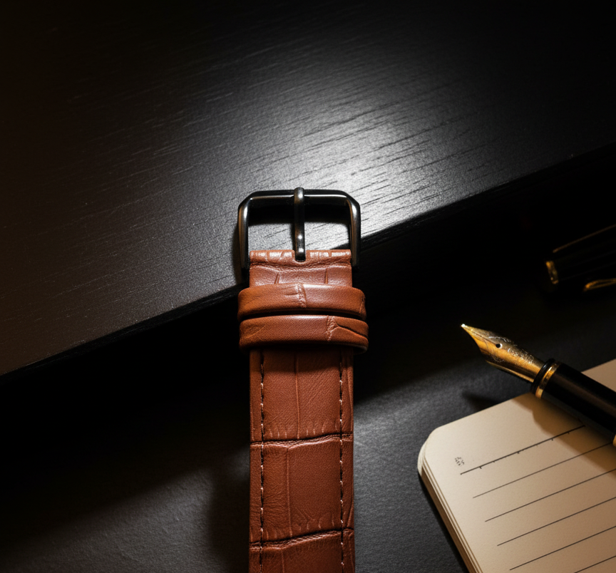 TOMI Classic Sunray Day Date Watch with Leather Strap – Timeless Aura Pakistan